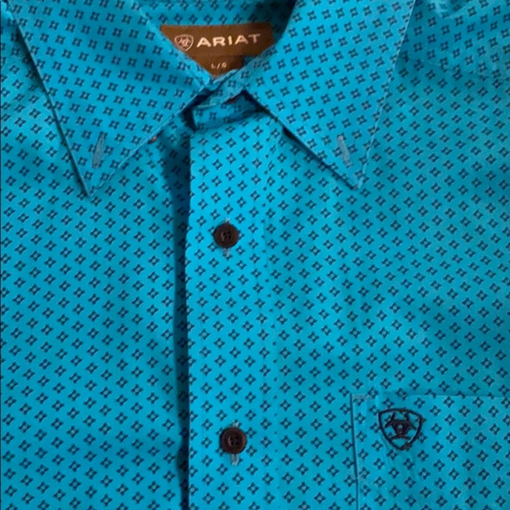 Men’s Ariat Button Down Turquoise Large